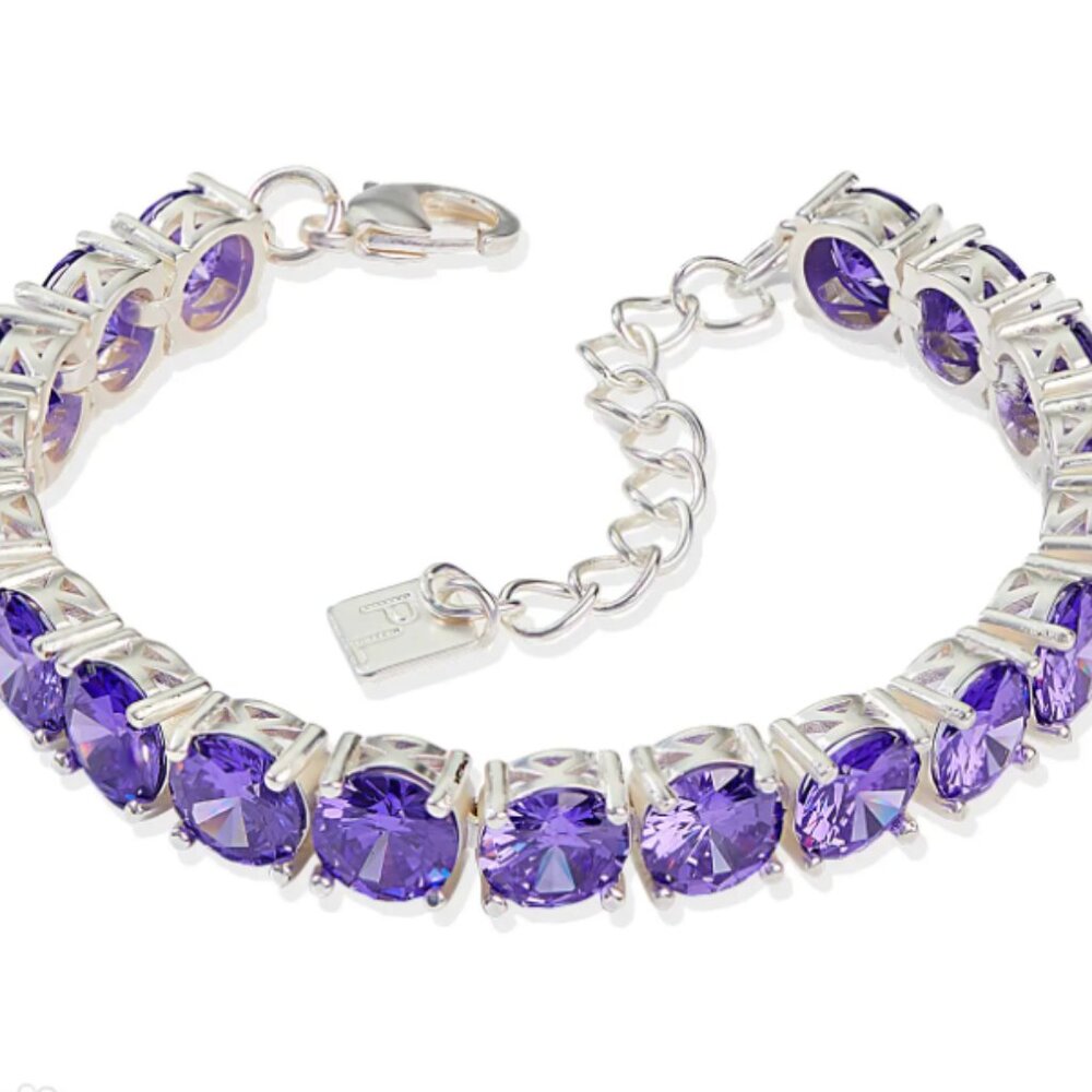 Impression Bracelet - Violet, Purple and silver bracelet, Austrian crystals.